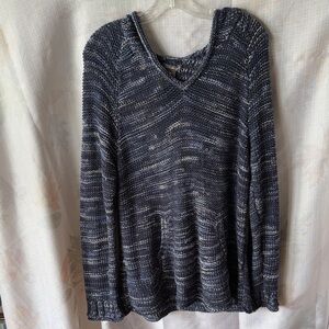 Eddie Bauer Women's V-Neck Sweater - Black and Gray